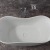 ALFI brand AB9949 66" White Solid Surface Smooth Resin Soaking Bathtub