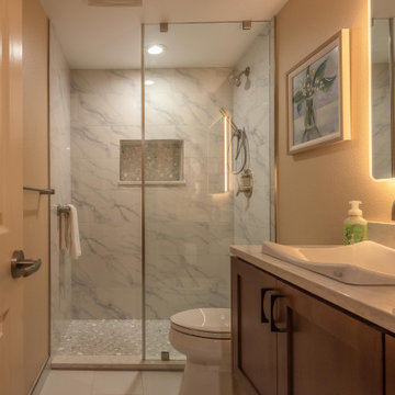 Bubble Glass Mosaic Guest Bath