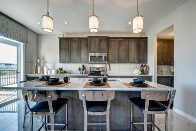 Inspiration for a contemporary kitchen remodel in Calgary