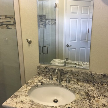 MASTER BATHROOM - Complete Remodel 12 x 24 Tile, Vanity, Alaska White Granite