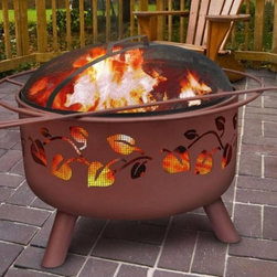 Big Sky Vine Leaves Fire Pit in Georgia Clay - Fire Pits