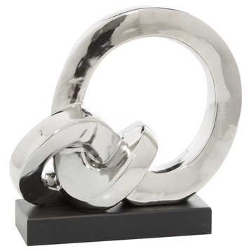 Contemporary Silver Polystone Sculpture 57172