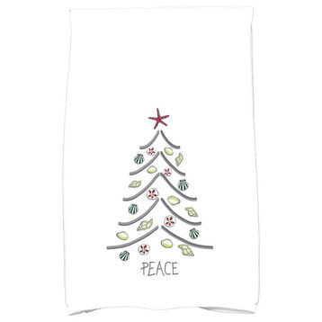 Sand Tree Decorative Holiday Geometric Print Hand Towel, Cranberry