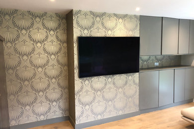 TV room with F&B wallpaper