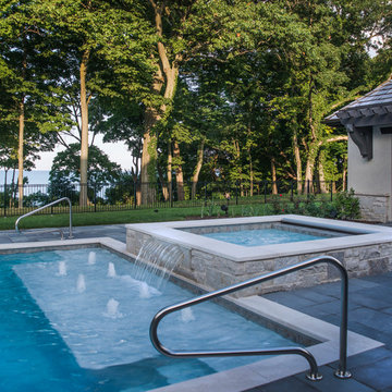 Lake Bluff, IL Swimming Pool, Spa, and Sunshelf with Bubblers