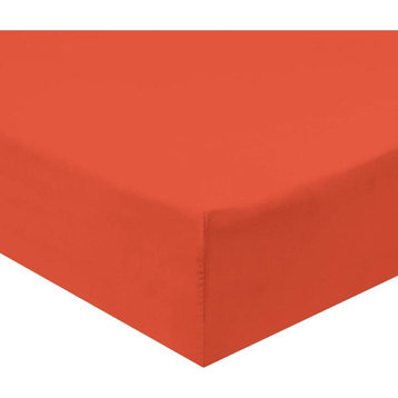 TwinXL Size Fitted Sheets 100% Cotton 600 Thread Count Solid (Coral)