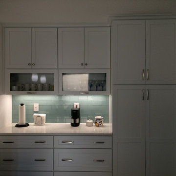 FORMER CLOSET BECOMES A COFFEE BAR & GENEROUS PANTRY STORAGE!