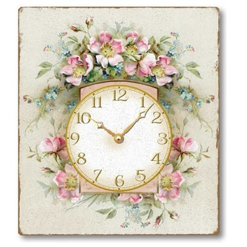 Vintage-Style Romantic Roses Wall Clock