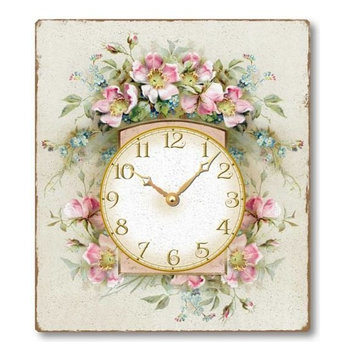 Vintage-Style Romantic Roses Clock
