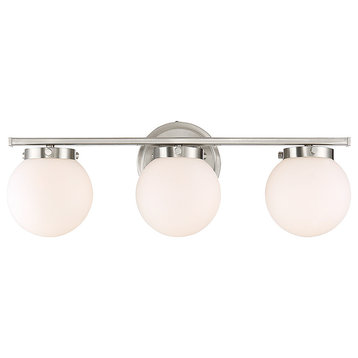 3-Light Bath Bar, Brushed Nickel