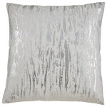 Saro Lifestyle - Distressed Metallic Foil Design Cotton Down Filled Throw Pillow, 20"x20", Silver - A chic foil print throw pillow is perfect for adding everyday luxury and style to any room. The distressed print offers a modern and unique statement while the metallic gold gives a subtle shimmer. Mix with a solid throw to create a cozy corner.