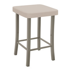 Amisco - Ryan Stool, Matte Light Gray, Seat: Beige, Counter Height - Bar Stools and Counter Stools