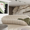 Divani Casa Yolonda Modern Curved Off-White Fabric Sofa
