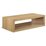 Meridian Furniture - Alma Coffee Table, Natural - Choose a bold new look for your living room or den with this natural oak Alma coffee table. Boxy by design and artsy to behold, this unique table adds a simplistic touch to your space while expanding your room's functionality. Use the table's expansive top to hold a Monopoly or Scrabble board on game night or make it a resting spot for a beautiful centerpiece to tie your room together. The table's made from wood and wood products, so its sturdy, stout, and able to withstand long-term use in your busy home.
