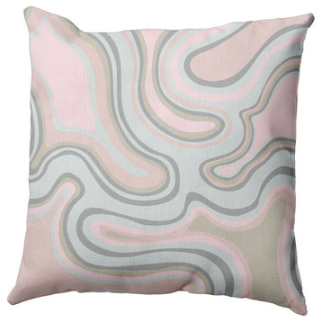 Agate Decorative Throw Pillow, Pale Pink, 16"x16"