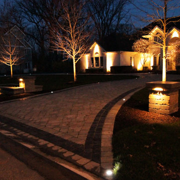 Paver Driveway with LEDs