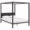 Raina Queen Canopy Steel Bed Frame, Brown/Gray
