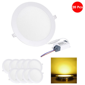 20Pcs 15W 7" LED Recessed Panel Ceiling Down Light Ultra-thin 1000LM Warm White