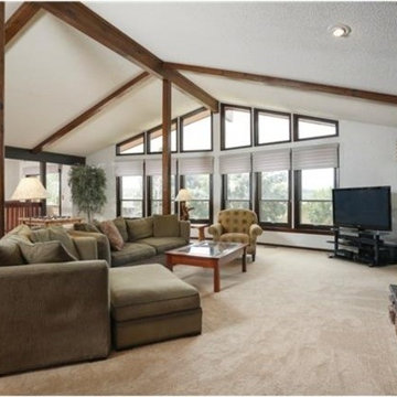 Before pictures of outdated living space.