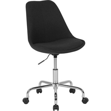 Flash Furniture Mid Back Swivel Office Chair in Black