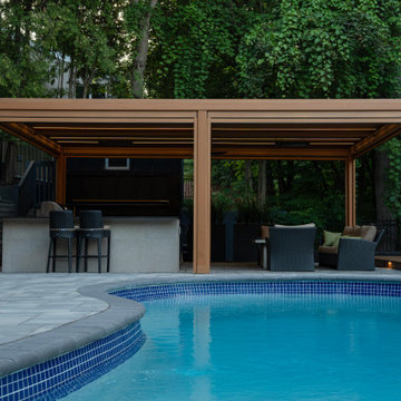 Elegant Poolside Outdoor Living Retreat