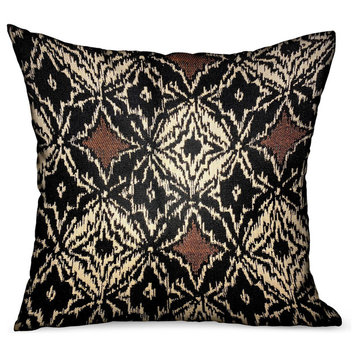 Daliah Ice Black Chevron Luxury Outdoor/Indoor Throw Pillow 18"x18"
