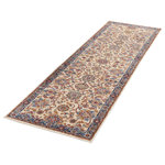 Nourison - Nourison Reseda 2'3"x7'6" Runner, Cream - This enticing old world floral design is undeniably enchanting when presented in compelling shades of cream, sapphire and crimson. Created from a wonderfully enduring yet incredibly soft and shiny polyester blend for long wear and low maintenance, this Reseda area rug from Nourison is both a sensible and stupendous way to artfully accentuate any interior, great for high traffic areas.