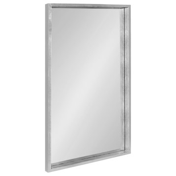 Travis Framed Wall Mirror, Silver, 24x36