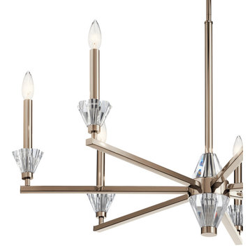 Kichler 52002 Calyssa 7 Light 37"W Crystal Taper Candle Style - Polished Nickel