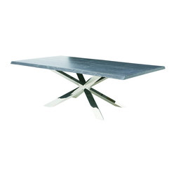 Nuevo - Large / Oxidized Oak & Polished Stainless - Dining Tables