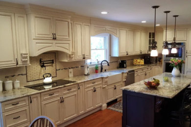East Islip Ivory and Chestnut Kitchen