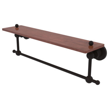 Astor Place 22" Solid Wood Shelf with Towel Bar, Oil Rubbed Bronze