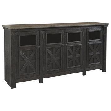 Ashley Furniture Tyler Creek 74"" TV Stand in Black and Gray