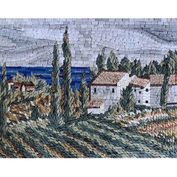 Mosaic Kitchen Backsplash, Ancient Tuscan, 24"x31"