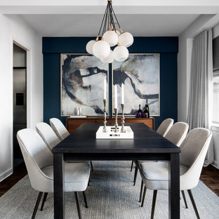 dining room modern interior houzz contemporary dark walls wood york apartment trendy stylish enclosed save makeover floor rooms decor wall