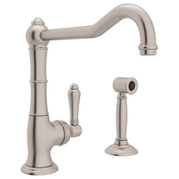 Rohl Kitchen Faucet with Single-Lever Handle, Satin Nickel
