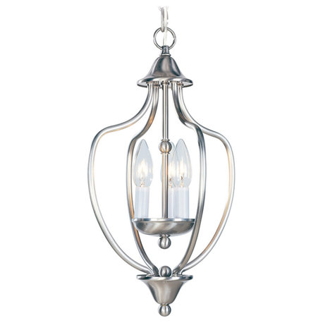 Home Basics 3 Light Mini Chandelier, Brushed Nickel