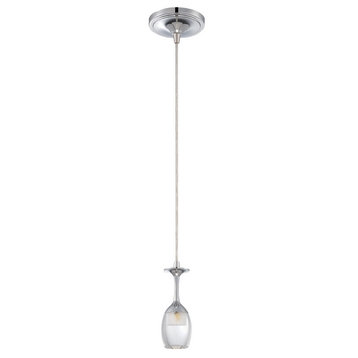 Craftmade LED 5" Chrome Mini Pendant Ceiling-Light With Clear/Frosted Glass