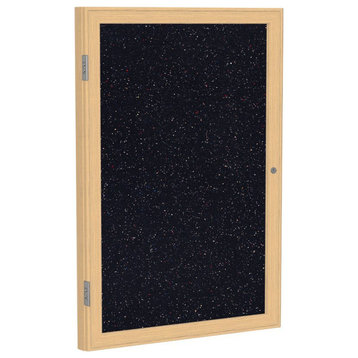 Ghent's Wood 36" x 24" 1 Door Enclosed Rubber Bulletin Board in Multi-Color