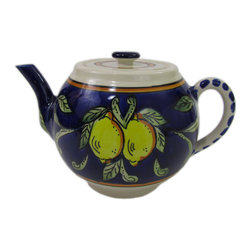 Le Souk Ceramique - Stoneware Teapot Citronique Design - Serving And Salad Bowls