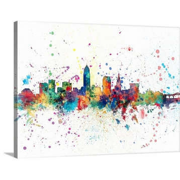 "Cleveland Ohio Skyline" Wrapped Canvas Art Print, 16"x12"x1.5"
