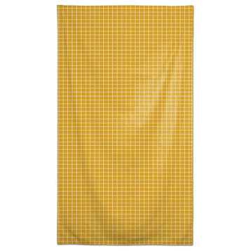 Yellow Grid 58 x 102 Outdoor Tablecloth
