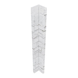 142-CT1-BRIGHTON WIDE STACKED STONE INSIDE CORNER - 48"H X 3 &frac12;" W X 1 &frac12;"D - Wall Panels