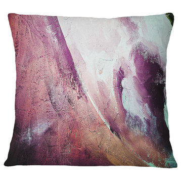 White And Purple Texture Abstract Throw Pillow, 18"x18"