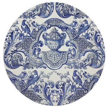 Royal Delft William And Mary Blue 16" Round Pebble Placemats, Set of 4