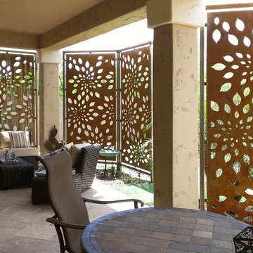 Rusted steel privacy screen