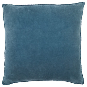 Jaipur Living Sunbury Solid Throw Pillow, Blue, Down Fill
