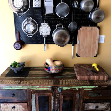 Rustic Kitchen Storage & Organization with Wall Control Pegboard