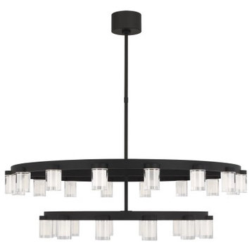 Esfera Two Tier X-Large 28-Light Integrated LED Ceiling Chandelier in Nightsha