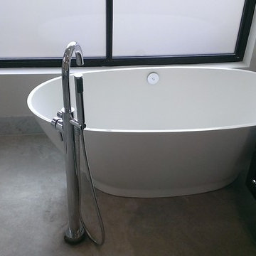 Master Bathroom - 6" x 18" Carrera Marble Showers / Vanity Walls